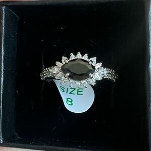 BP black onyx rhodium ring 8 Hidden in plain facets